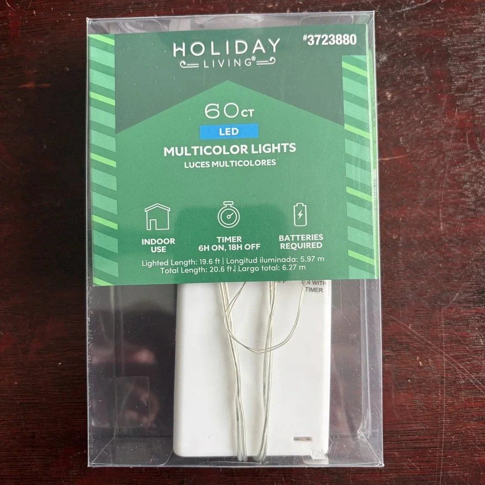 20-foot Holiday Living 60 Count Multicolor Christmas LED Battery Operated Lights
